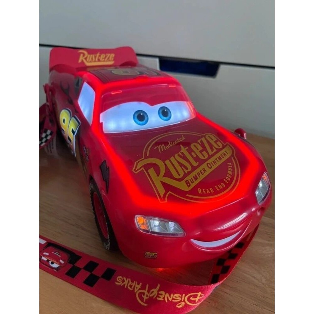 Disney Parks Cars Lightning McQueen Popcorn Bucket Light up & Sounds